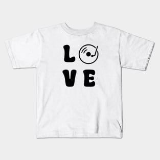 Love Vinyl Black Kids T-Shirt